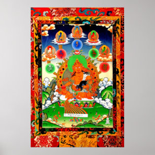 五佛與黃財神LINEAGE 5 BUDDHA YELLOW JAMBHALA Poster