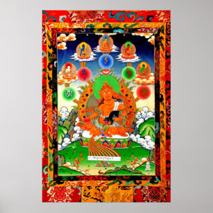 五佛與黃財神LINEAGE 5 BUDDHA YELLOW JAMBHALA Poster