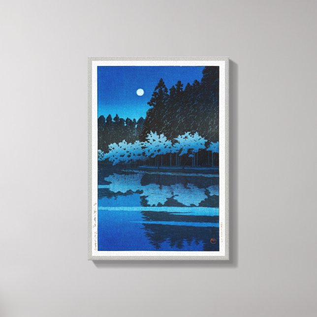 井之頭公園の月, Moon at Inokashira Park, Hasui Kawase Canvas Print (Front)