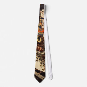 侍と化け蛙, 国芳 Samurai and Giant Frog, Kuniyoshi, Ukiyo Neck Tie