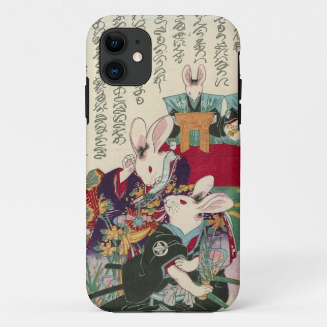 兎の歌舞伎役者, 芳藤 Actors of Rabbit, Yoshifuji, Ukiyo-e Case-Mate iPhone Case (Back)