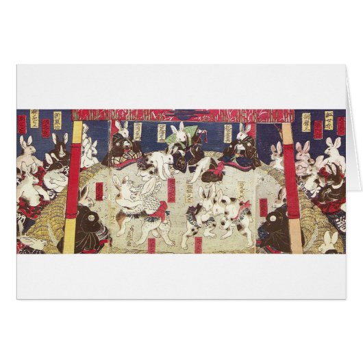 兎の相撲, 芳藤 Sumo Rabbits, Yoshifuji, Ukiyo-e (Front Horizontal)