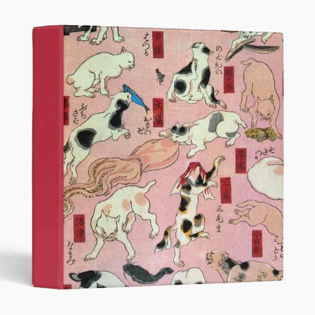 其のまま地口猫飼好五十三疋（上）, 国芳 Cats(1), Kuniyoshi, Ukiyo-e Binder (Front/Spine)