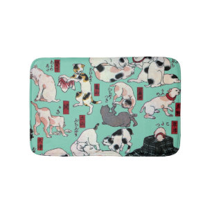 其のまま地口猫飼好五十三疋(中), 国芳 Cats(2), Kuniyoshi, Ukiyo-e Bathroom Mat