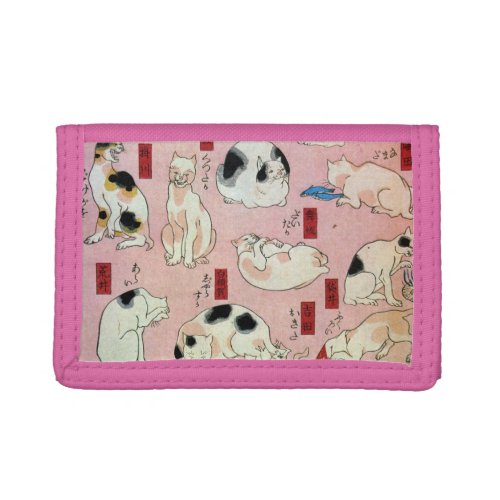 其のまま地口猫飼好五十三疋中 国芳 Cats2 Kuniyoshi Ukiyo_e Trifold Wallet