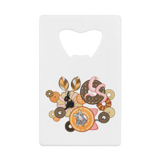動物とドーナッツ(リメイク)/Animal and doughnut (Remake) Credit Card Bottle Opener