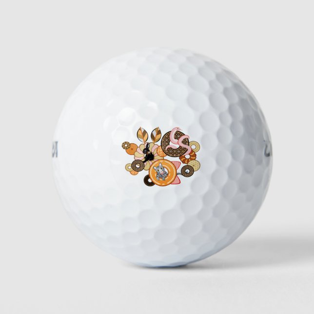 動物とドーナッツ（リメイク）／Animal and doughnut (Remake) Golf Balls (Front)