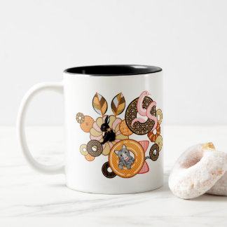 動物とドーナッツ(リメイク)/Animal and doughnut (Remake) Two-Tone Coffee Mug