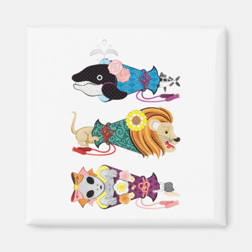 動物メガホン…魚・猫・女子（リメイク） MAGNET