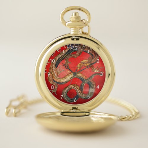 北斎の龍 北斎 Hokusai Dragon Hokusai Japan Art Pocket Watch