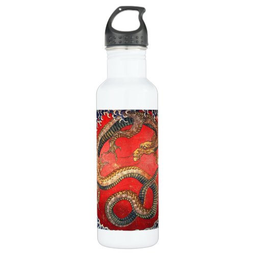 北斎の龍 北斎 Hokusai Dragon Hokusai Japan Art Stainless Steel Water Bottle