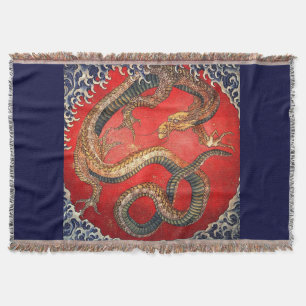 北斎の龍, 北斎 Hokusai Dragon, Hokusai, Japan Art Throw Blanket