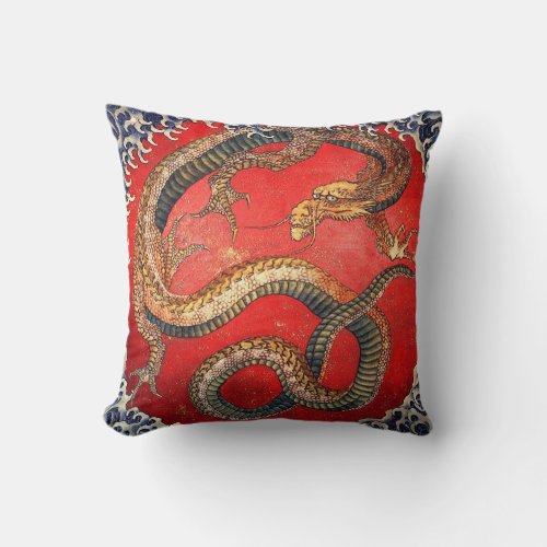 北斎の龍 北斎 Hokusai Dragon Hokusai Japan Art Throw Pillow