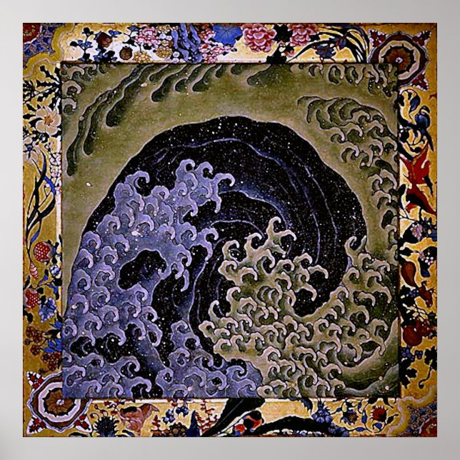 北斎 Feminine Wave Hokusai Fine Art Poster (Front)