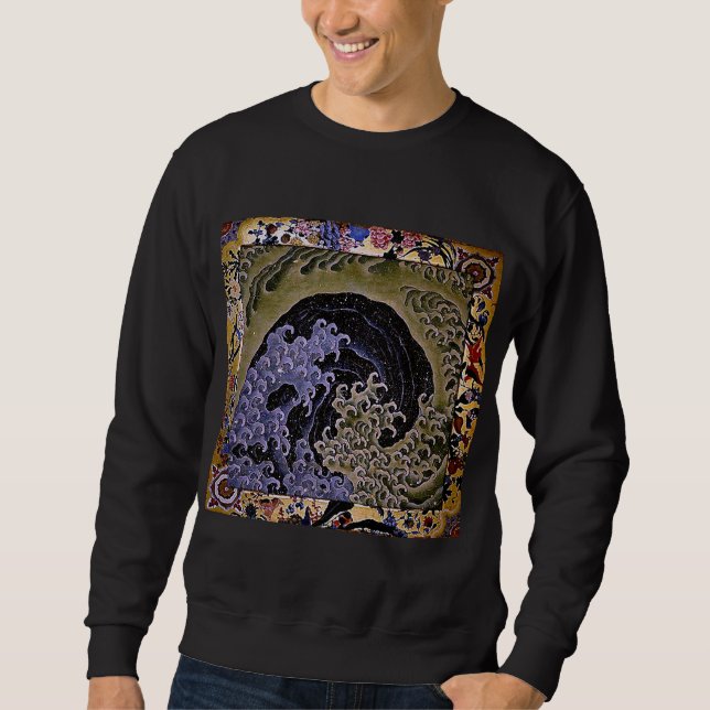 北斎 Feminine Wave Hokusai Fine Art Sweatshirt (Front)