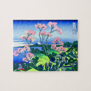 北斎 Goten-Yama Hill Hokusai Cherry Blossom Fine Art Jigsaw Puzzle
