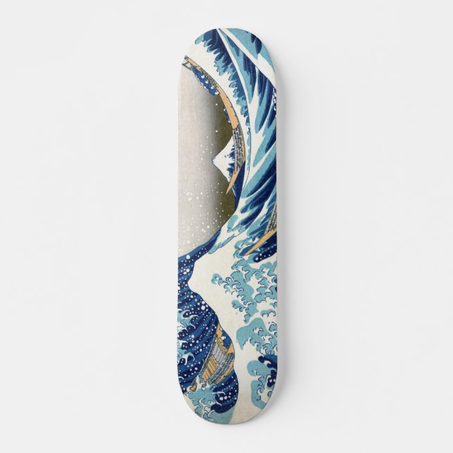 北斎 Great Wave Off Kanagawa Hokusai Fine Art Skateboard Deck (Front)