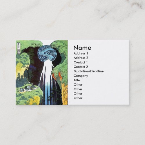 Japanese Art Hokusai Amida Waterfall Fine Art Business Card