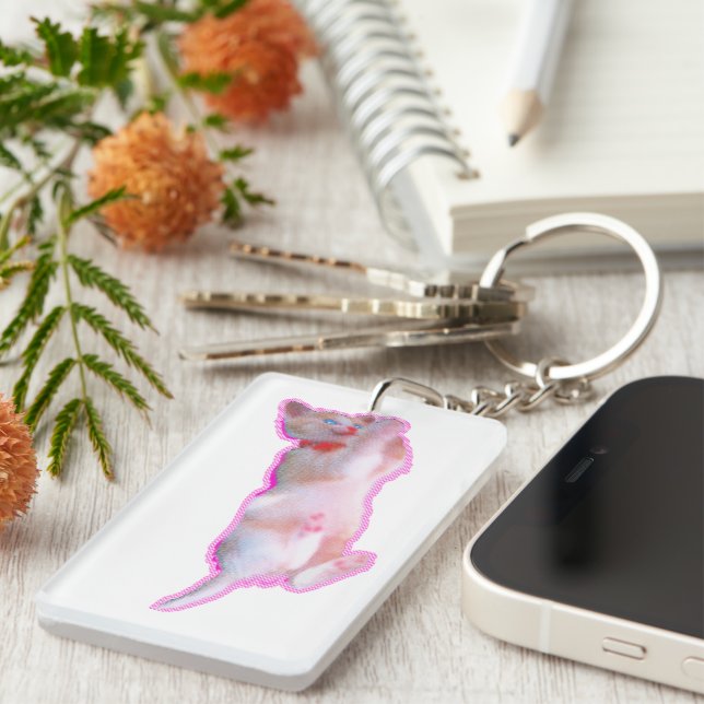 可愛い猫 子猫の頃[When the cat 'kawaii' was a kitten.] Keychain (Front Right)