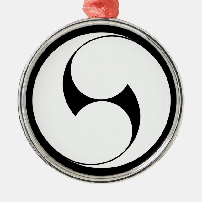 右二つ巴（地抜き） METAL ORNAMENT (Front)