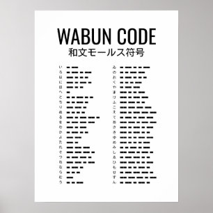 和文モールス符号(Wabun Code) Japanese Morse Code Poster