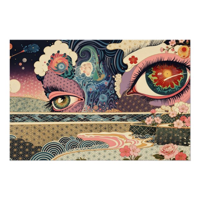 和柄抽象画アート POSTER (Front)