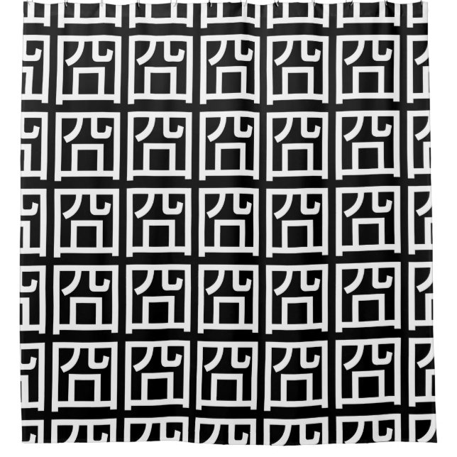 囧 Jiong Chinese Orz Asian Meme Hanzi Emoticon Shower Curtain (Front)