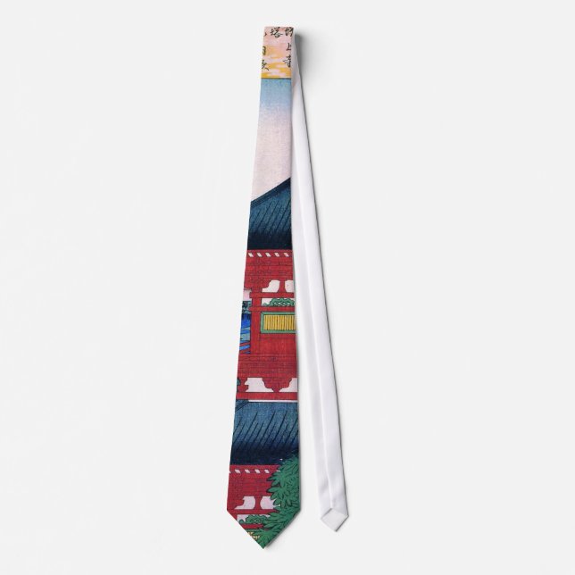 増上寺, 広重 Red Temple, Hiroshige, Ukiyo-e Neck Tie (Front)