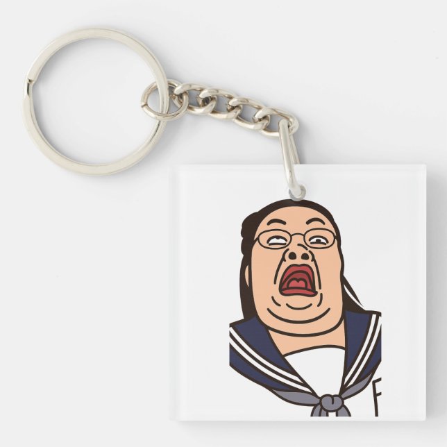 変顔している女子高生 KEYCHAIN (Front)