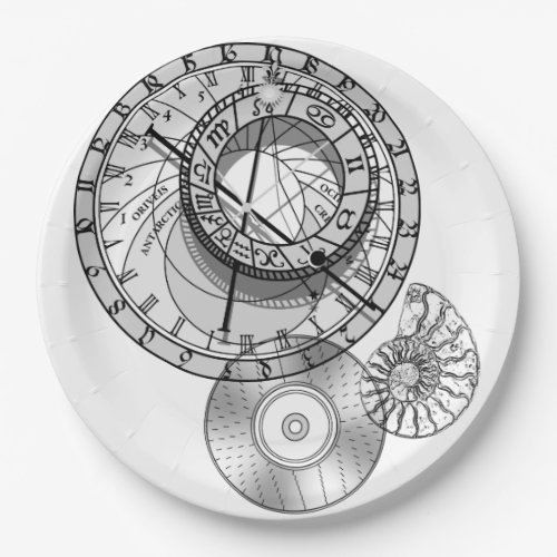 天文時計Prague astronomical clock Paper Plates