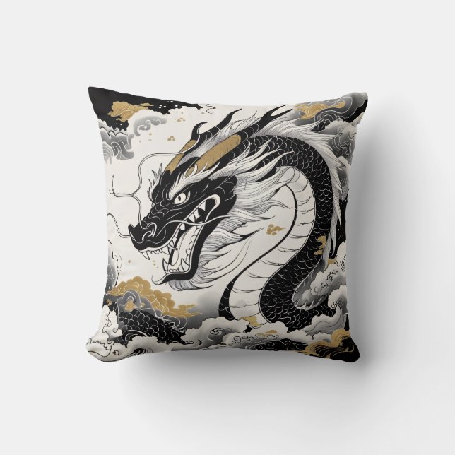 天龍昇騰　Tenryu Shoten Throw Pillow (Front)