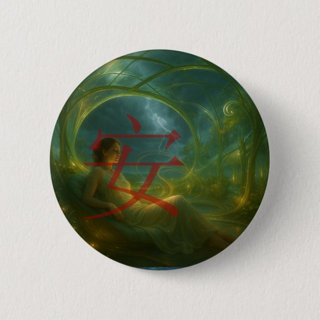 安 (Peace) Button (Front)