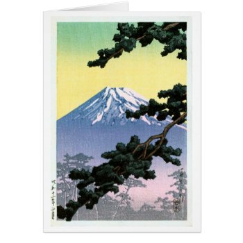 富士山  Mount Fuji  Hasui Kawase  Woodcut by ukiyoemuseum at Zazzle