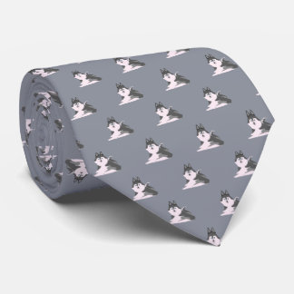 寝ているシベリアンハスキー　Sleeping siberian husky Neck Tie