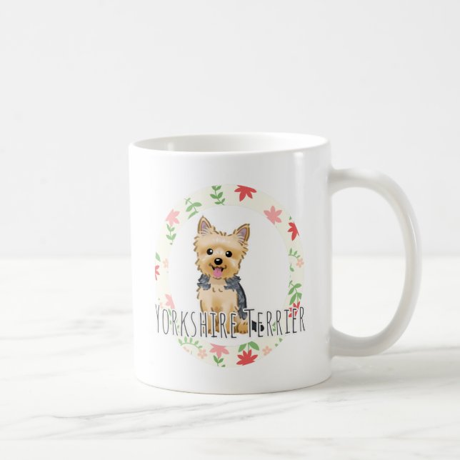 座っているヨークシャーテリア コーヒーマグカップ COFFEE MUG (Right)