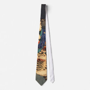 忍者と虎, 芳年 Ninja Hero & Tiger, Yoshitoshi, Ukiyo-e Neck Tie
