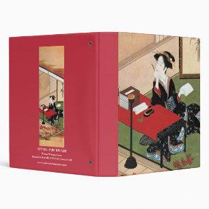 手紙を書く女, 春章 Woman Writing a Letter, Shunsho Binder