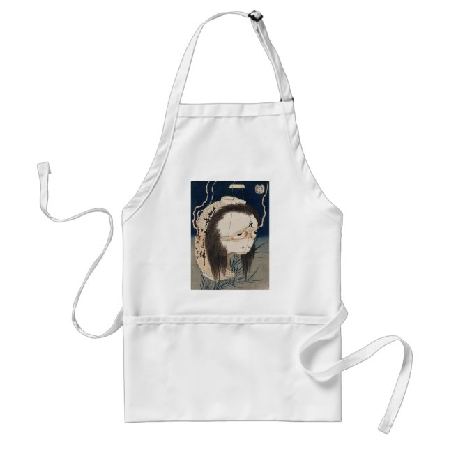提灯のお化け, 北斎 Ghost of The Lantern, Hokusai, Ukiyo-e Adult Apron (Front)