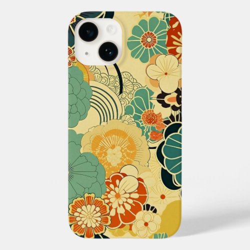 日本の伝統的なヴィンテージデザインを使用したアート作品　花 Case_Mate iPhone 14 CASE