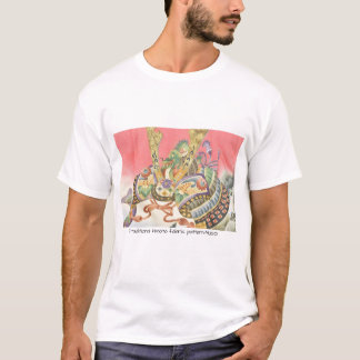 日本の伝統的着物生地、かっこいい兜(KABUTO)のTシャツ T-Shirt