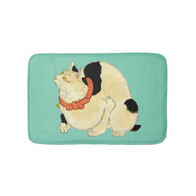 日本猫, 国芳 Japanese Cat, Kuniyoshi, Ukiyo-e Bath Mat (Front)