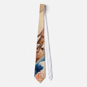 月に雁, 広重 Moon & Wild Goose, Hiroshige, Ukiyo-e Tie