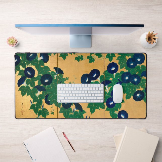 朝顔（部分）, 其一 Morning glory(detail), Kiitsu Desk Mat (Office 1)