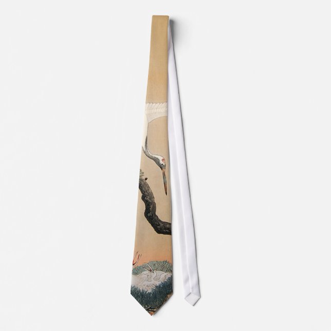 松に鶴, 古邨 Crane on Pine Tree, Koson, Ukiyo-e Tie (Front)
