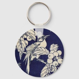 枇杷に鳥, 広重 Bird and Loquat, Hiroshige, Ukiyo-e Keychain