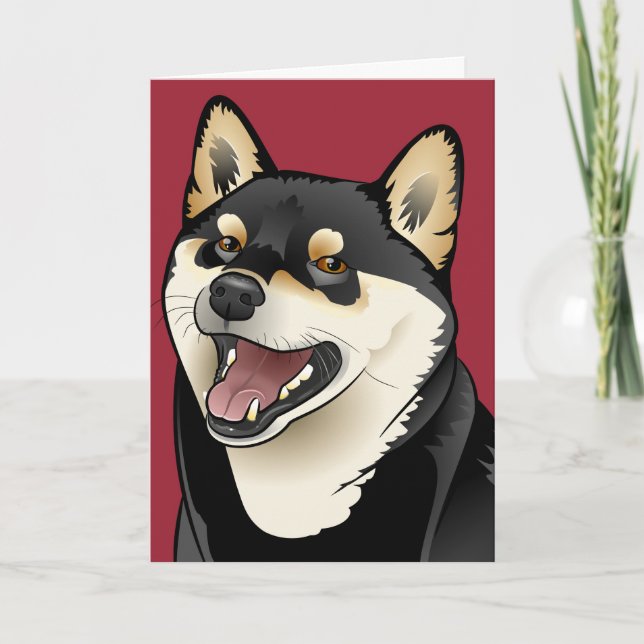 柴 犬 Happy Birthday Shiba Inu Dog card (Front)