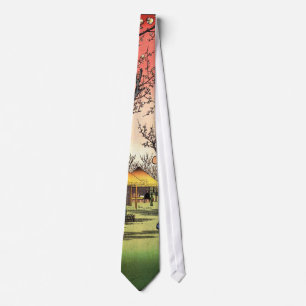 梅の庭園, 広重 Garden of The Plum, Hiroshige Ukiyoe Tie