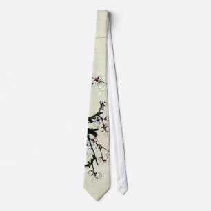 梅花, 北斎 Plum Blossoms, Hokusai, Ukiyo-e Tie