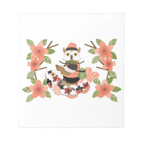 梟と鯉／An owl and a carp Notepad