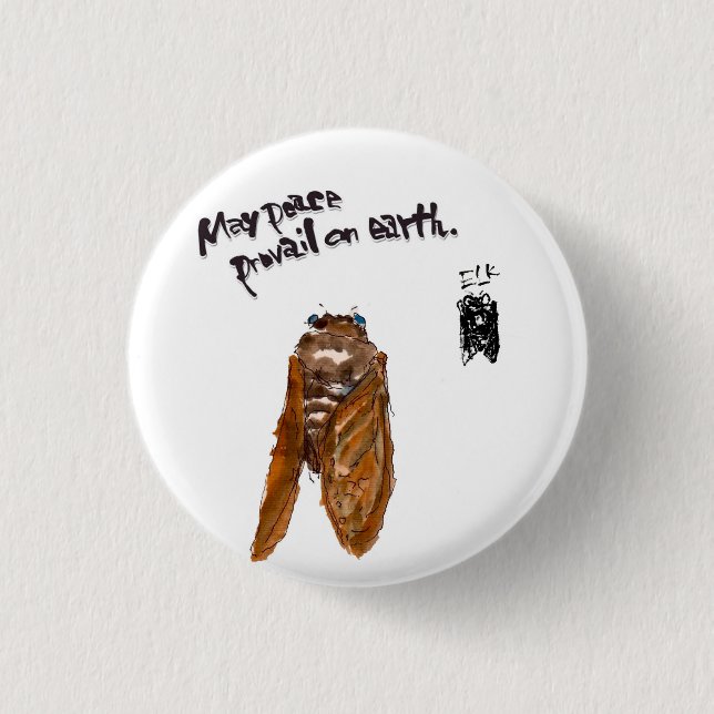 水墨画家であり詩人の「松元えるく」オリジナル缶バッチです。 BUTTON (Front)